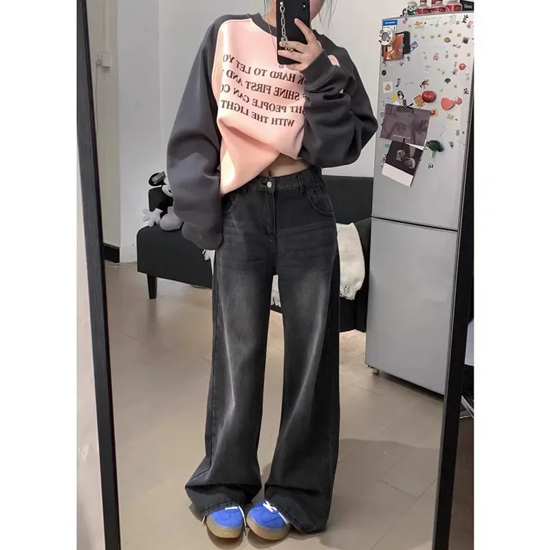 kf-S0bd5819b35714b6dbb0d20abb4db3341s-Vintage-Style-Black-Jeans-Women-s-Loose-Fit-Slimming-High-Waist-Straight-Leg-Wide-Leg-Pants